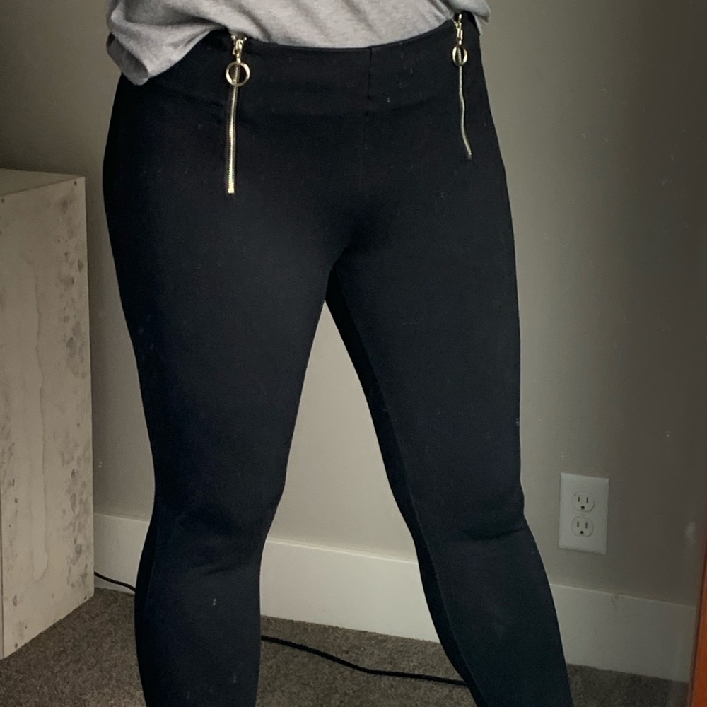 Black Two Zippered Leggings, Ann Taylor BRAND NEW